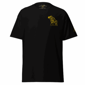 T-shirt – La mélée<br>Noir & Broderie Jaune