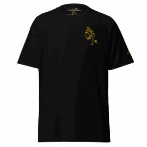 T-shirt – La passe<br>Noir & Broderie Jaune