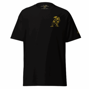 T-shirt – Le plaquage<br>Noir & Broderie Jaune