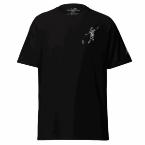 T-shirt – La pénalité<br>Noir & Broderie Blanche