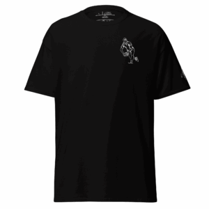 T-shirt – La passe<br>Noir & Broderie Blanche