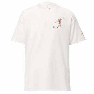 T-shirt – La pénalité<br>Blanc & Broderie Orange