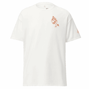 T-shirt – La passe<br>Blanc & Broderie Orange