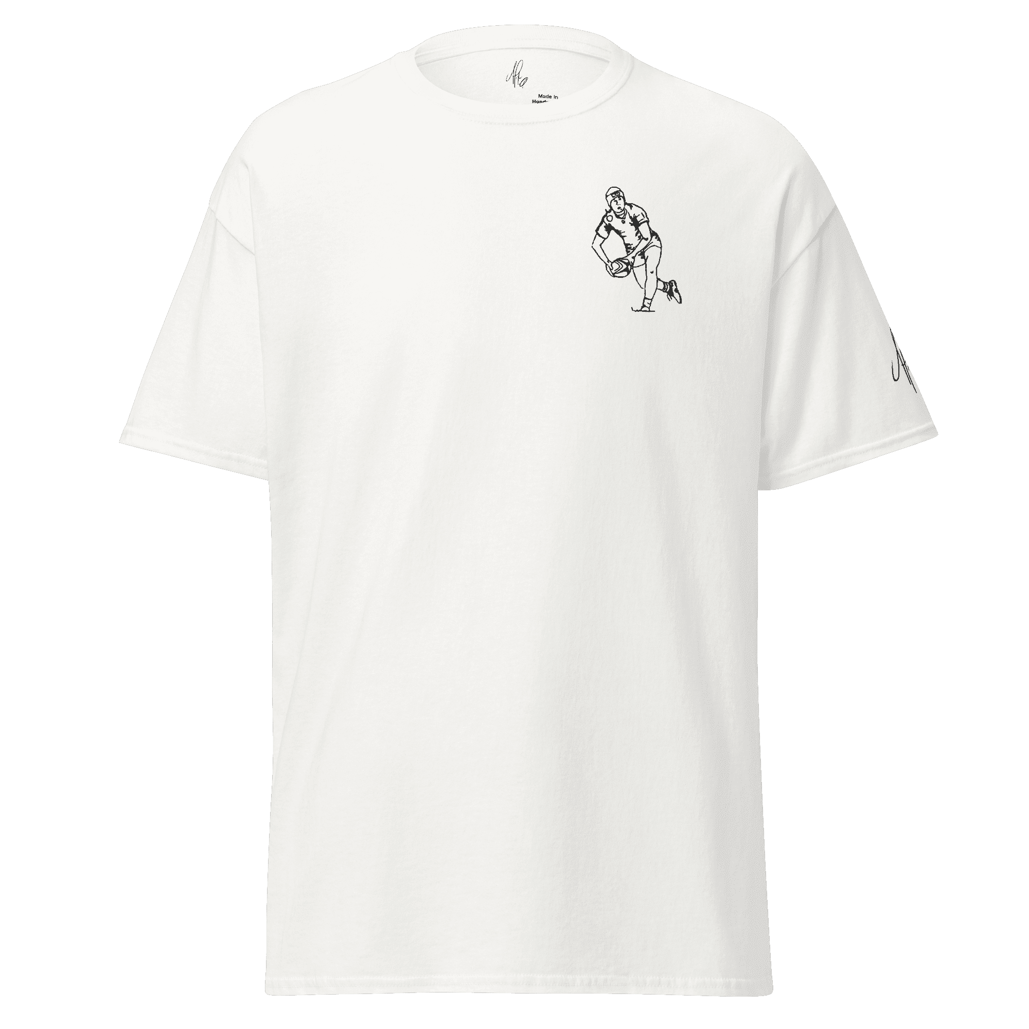 T-shirt – La passe<br>Blanc & Broderie Noire
