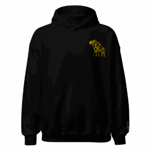 Sweat – La mélée<br>Noir & Broderie Jaune