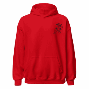 Sweat – Le plaquage<br>Rouge & Broderie Noire