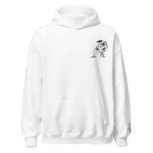 Sweat – Le plaquage<br>Blanc & Broderie Noire