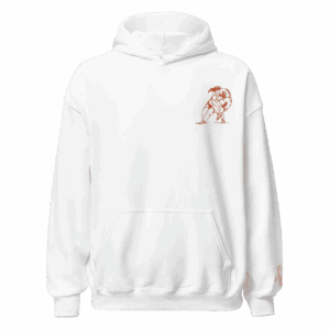 Sweat – Le plaquage<br>Blanc & Broderie Orange