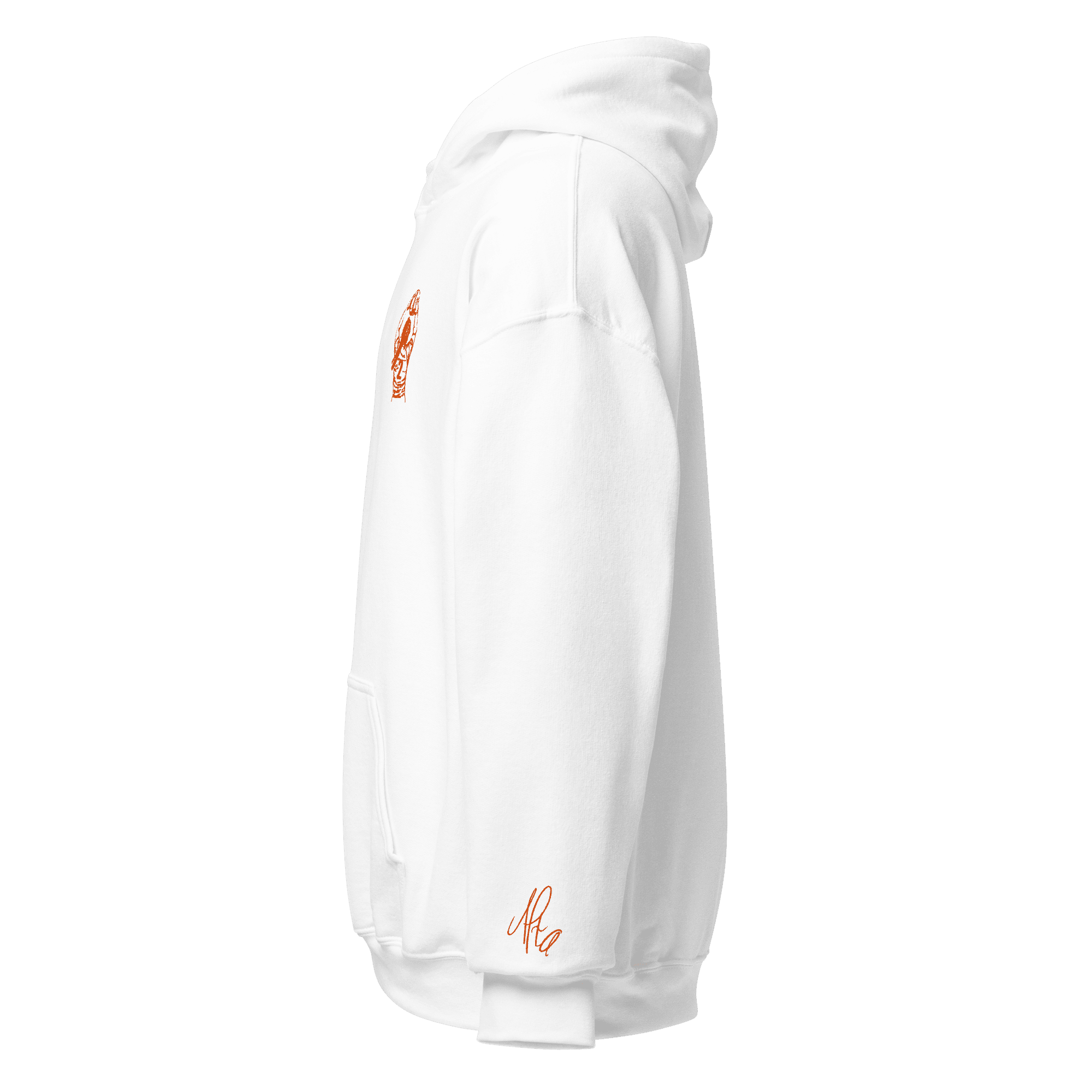 Sweat – Le lancer<br>Blanc & Broderie Orange – Image 2